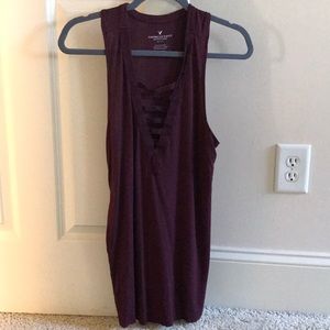 AEO burgundy tank